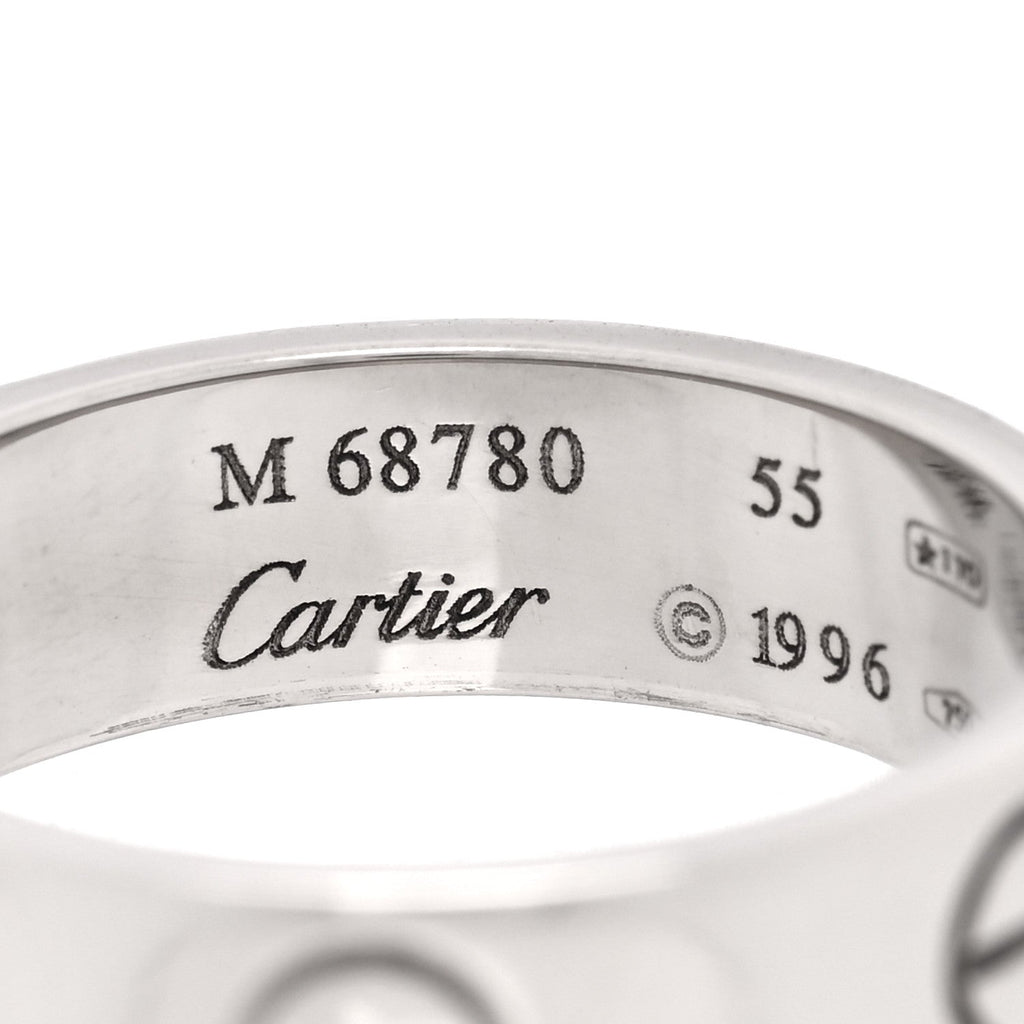 18K White Gold 5.5mm LOVE Ring 55 7.25