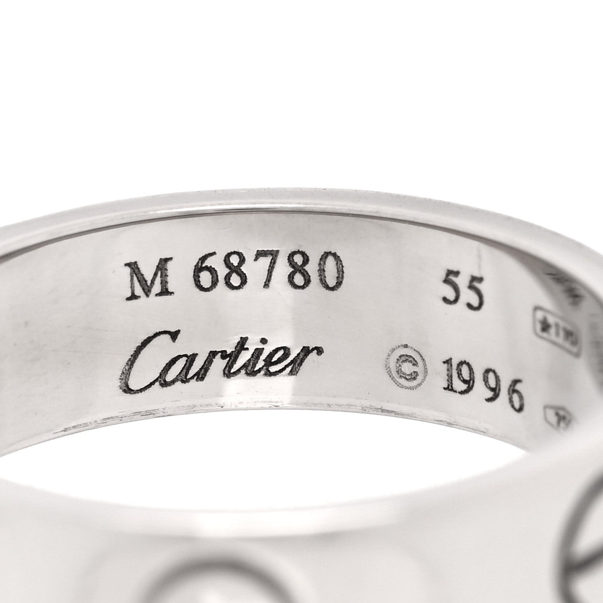 18K White Gold 5.5mm LOVE Ring 55 7.25