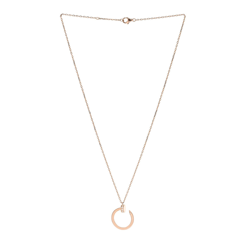 18K Pink Gold Diamond Juste Un Clou Pendant Necklace