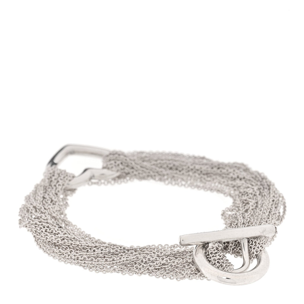 Sterling Silver Open Heart Multi Strand Bracelet