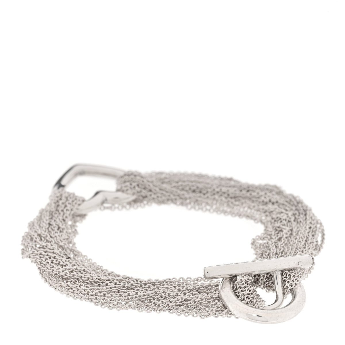 Sterling Silver Open Heart Multi Strand Bracelet