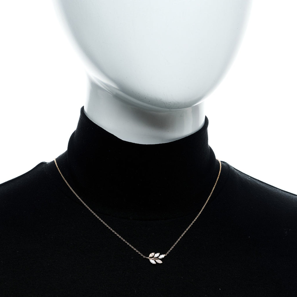 18K Rose Gold Diamond Victoria Vine Pendant Necklace