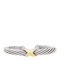 Sterling Silver 14K Yellow Gold 7mm X Station Cable Bracelet