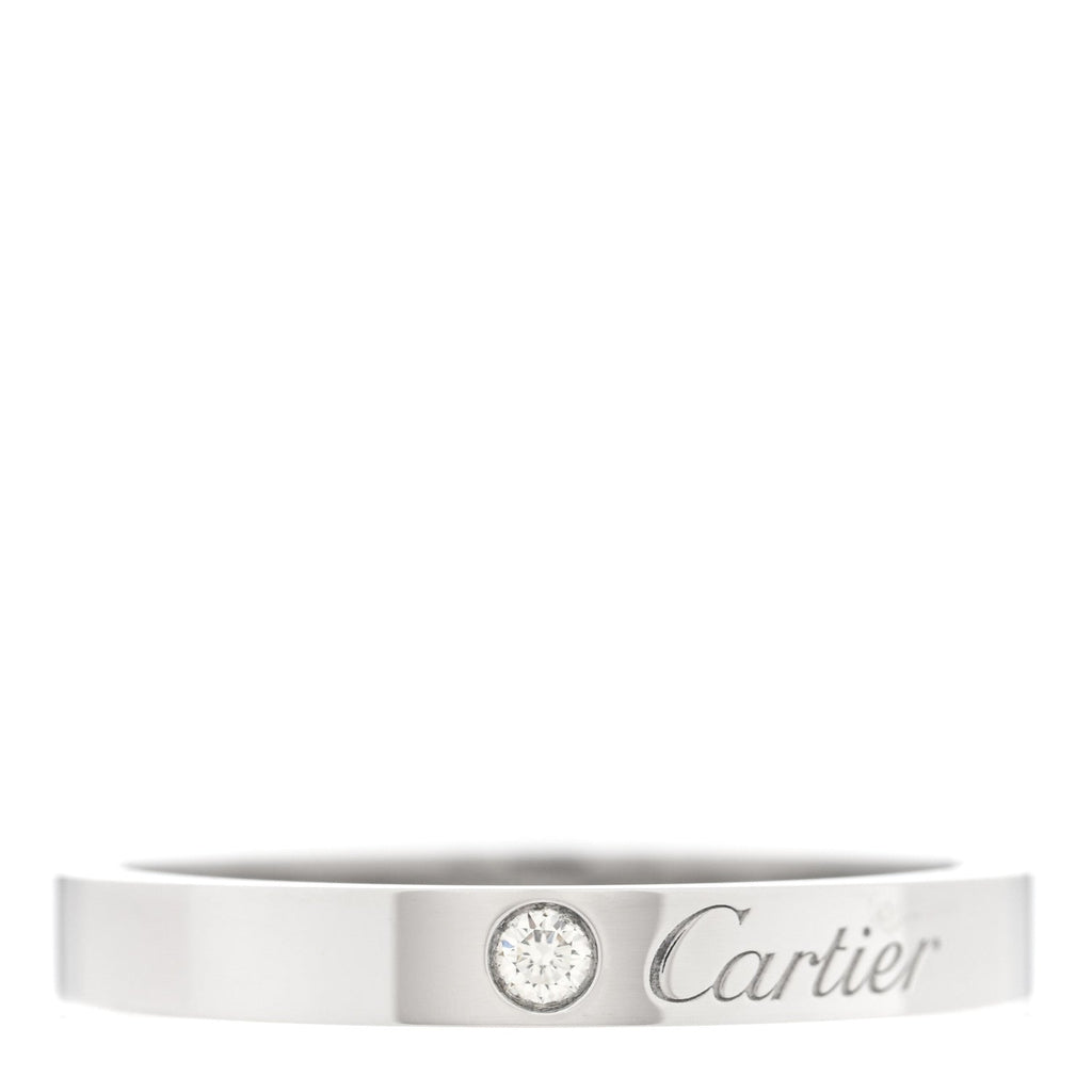 Platinum Diamond 3mm C De Cartier Wedding Band Ring 61 9.5