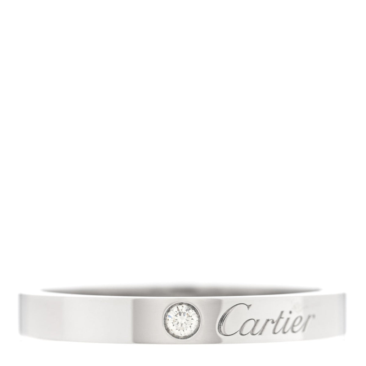 Platinum Diamond 3mm C De Cartier Wedding Band Ring 61 9.5