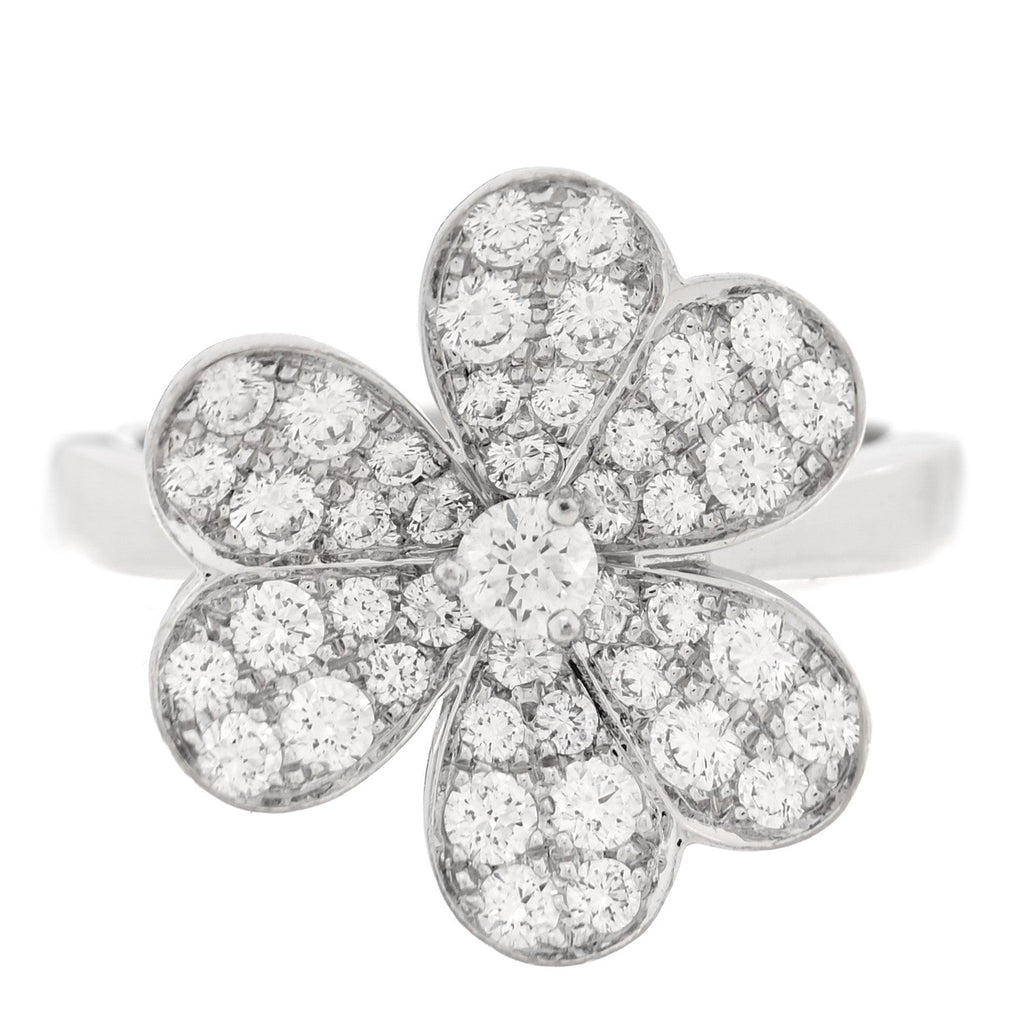 18K White Gold Diamond Small Frivole Ring 48 4.5