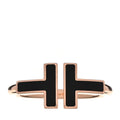 18K Rose Gold Black Onyx T Wire Ring 49 5