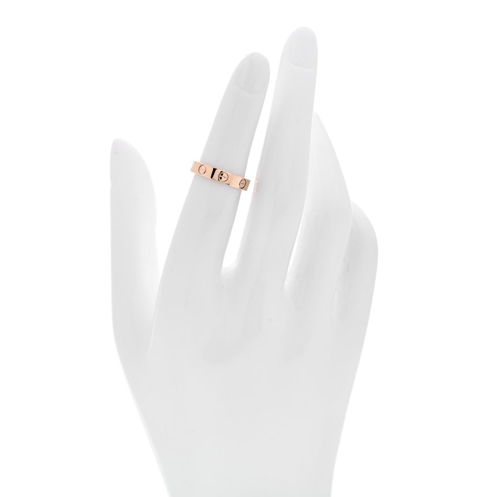18K Pink Gold 3.5mm LOVE Wedding Band Ring 49 4.75