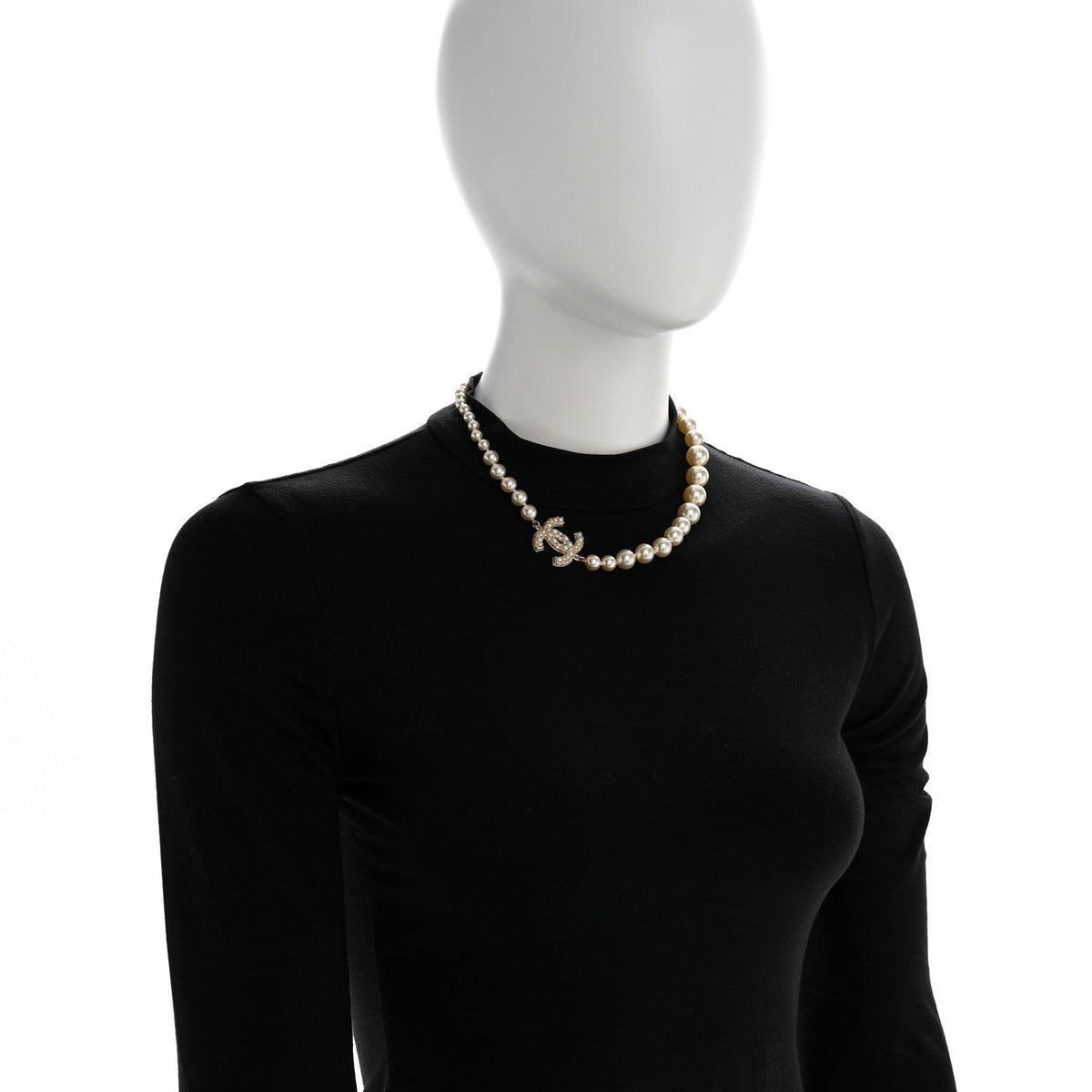 Pearl CC 100th Anniversary Necklace Light Gold