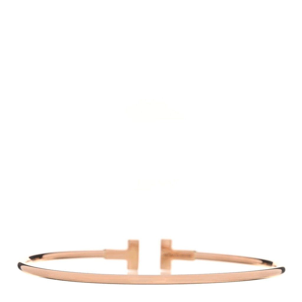 18K Rose Gold Narrow T Wire Bracelet