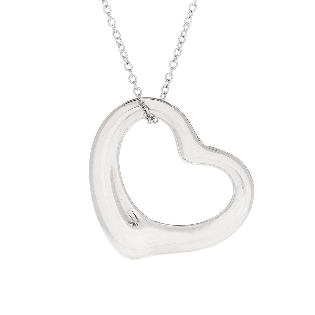 Sterling Silver 22mm Elsa Peretti Open Heart Pendant Necklace