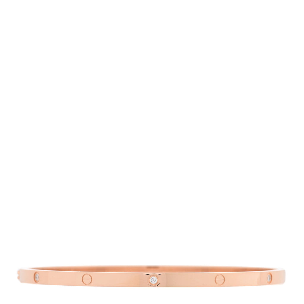 18K Pink Gold 6 Diamond Small LOVE Bracelet 20
