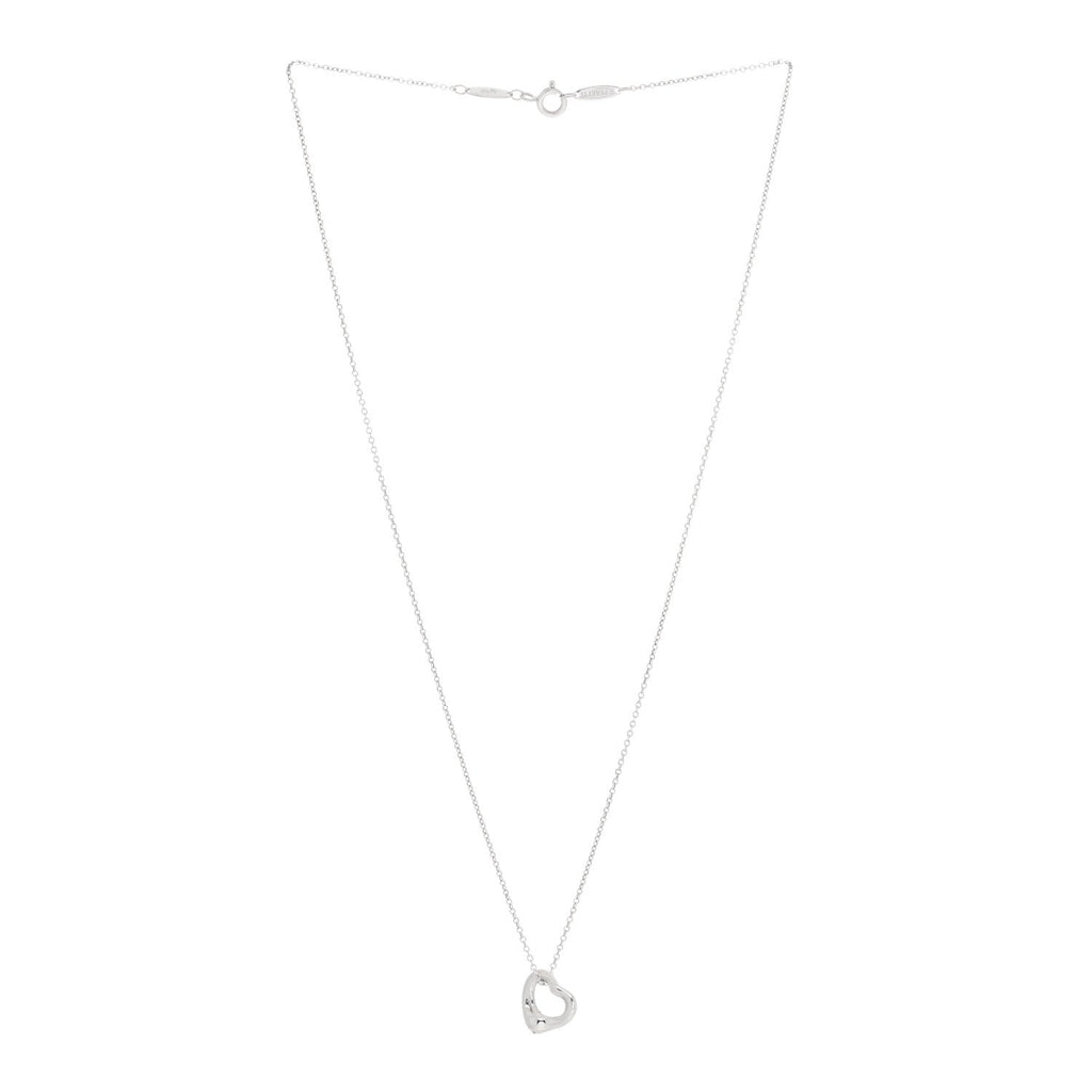 Sterling Silver Elsa Peretti 11mm Open Heart Pendant Necklace