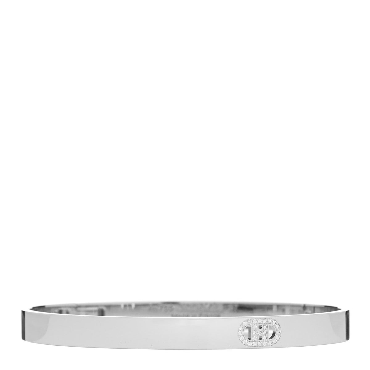 18K White Gold Diamond PM H D'Ancre Bracelet ST