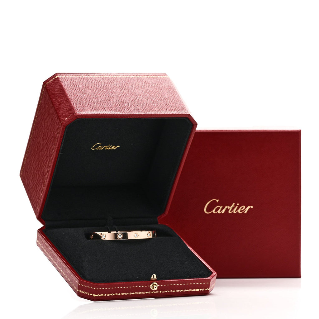 18K Pink Gold 10 Diamond LOVE Bracelet 16