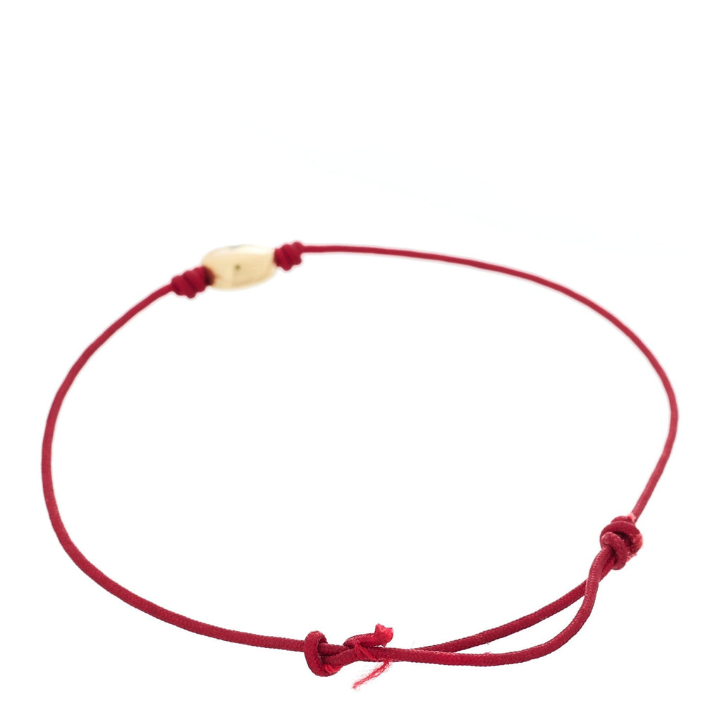 18K Yellow Gold Blue Sapphire Nylon Evil Eye Bracelet Red Red