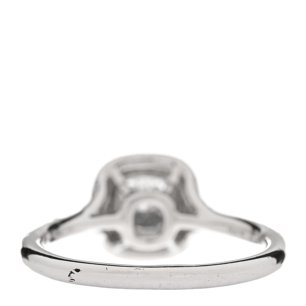 Platinum Diamond .41ct Soleste Cushion Cut Double Halo Engagement Ring 50 5.25