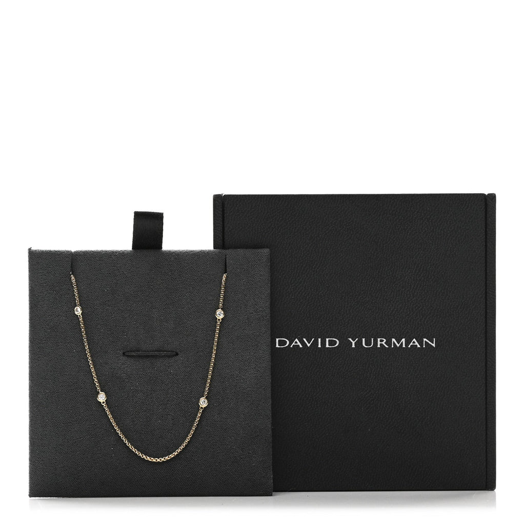 18K Yellow Gold Diamond Station Necklace