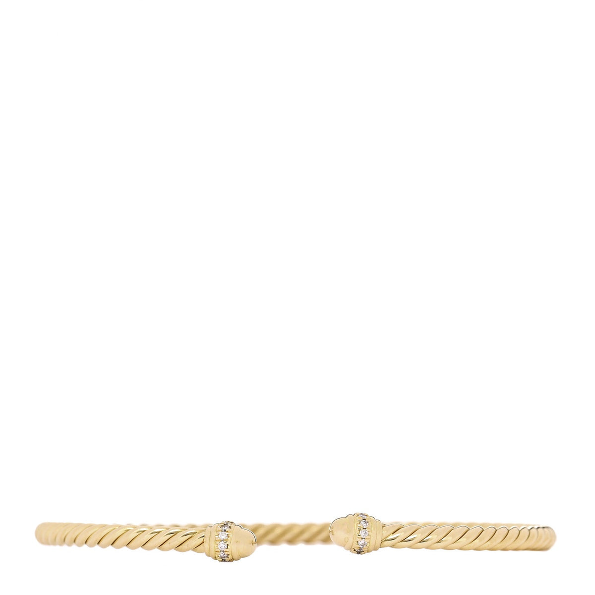 18K Yellow Gold Diamond 3mm Cablespira Bracelet
