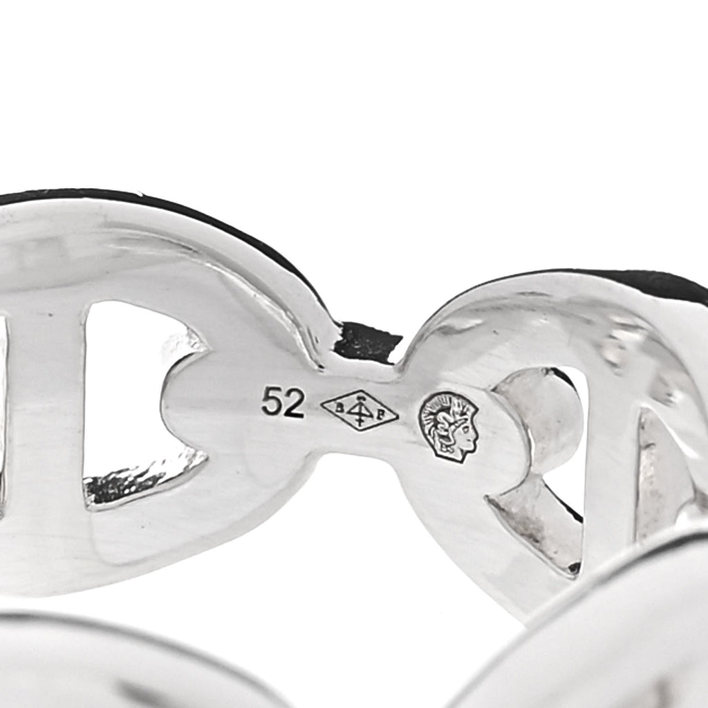 Sterling Silver PM Chaine d'Ancre Enchainee Band Ring 52 6