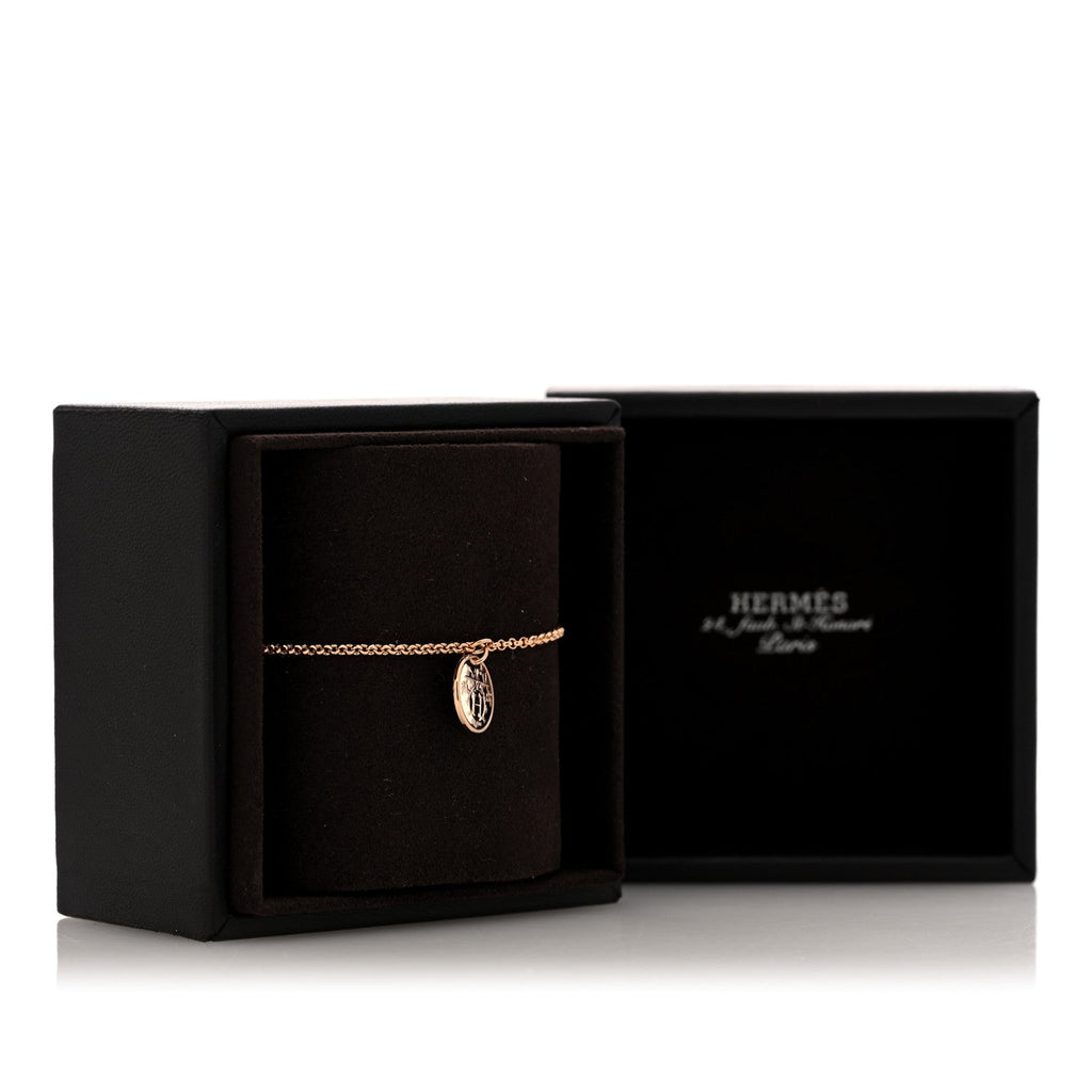 18K Rose Gold Diamond PM Ex-Libris Bracelet SH