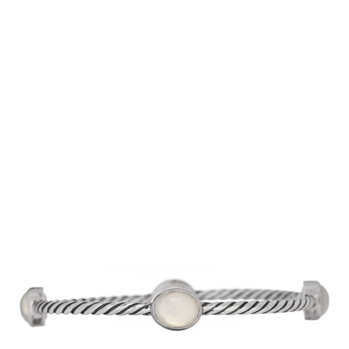 Sterling Silver Moon Quartz 3mm Color Classics Four Station Bangle Bracelet