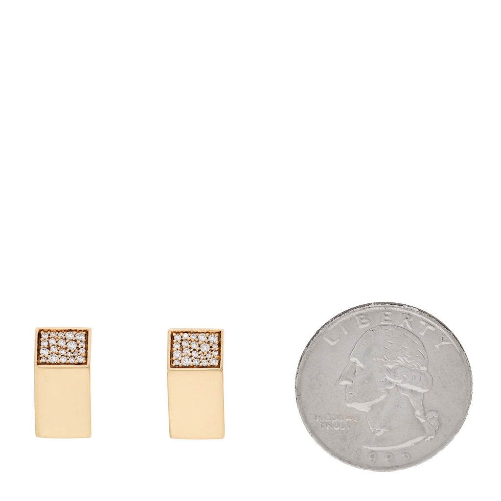 18K Yellow Gold Diamond Out of Retirement Earrings