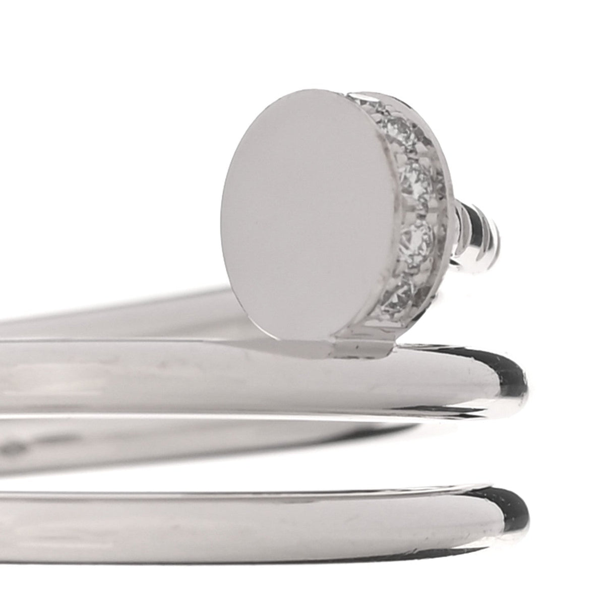 18K White Gold Diamond Double Wrap Juste Un Clou Ring 57 8