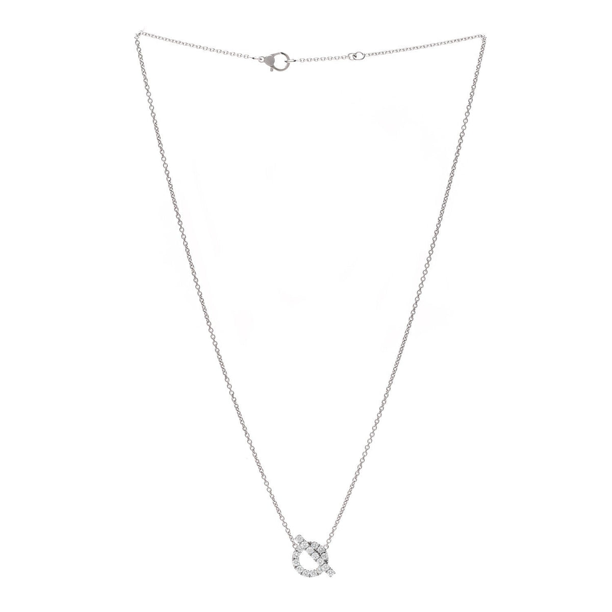 18K White Gold Diamond Finesse Pendant Necklace