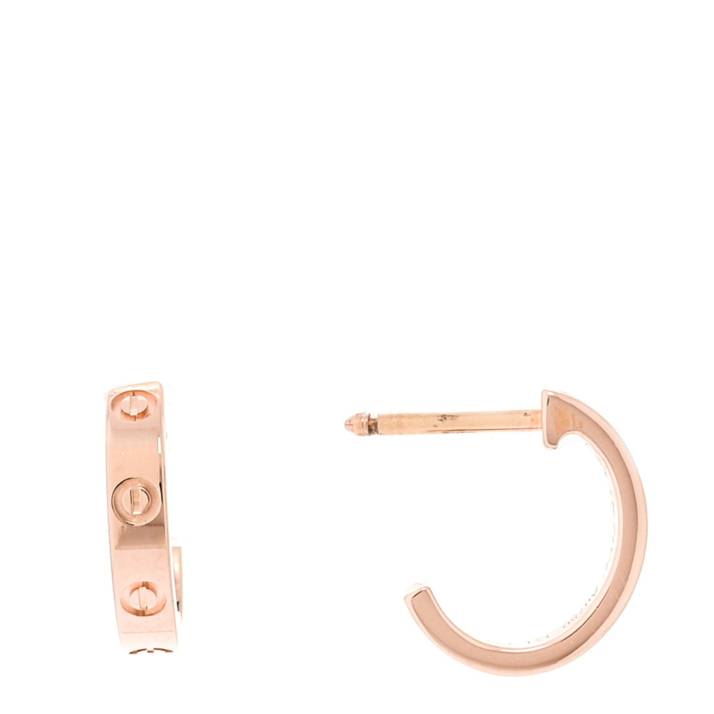 18K Pink Gold Small LOVE Hoop Earrings