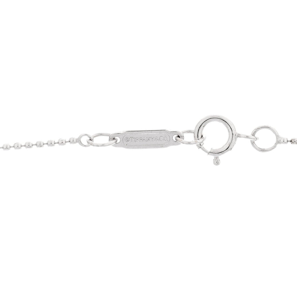 Platinum 18K White Gold Diamond Daisy Key Pendant Necklace