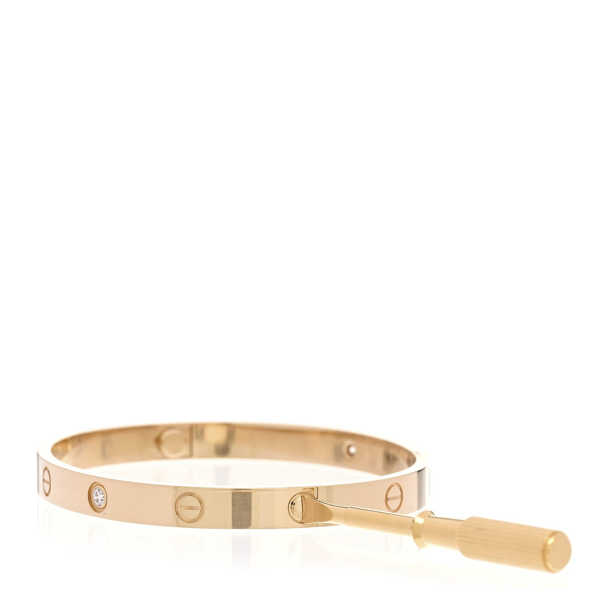 18K Yellow Gold 4 Diamond LOVE Bracelet 19