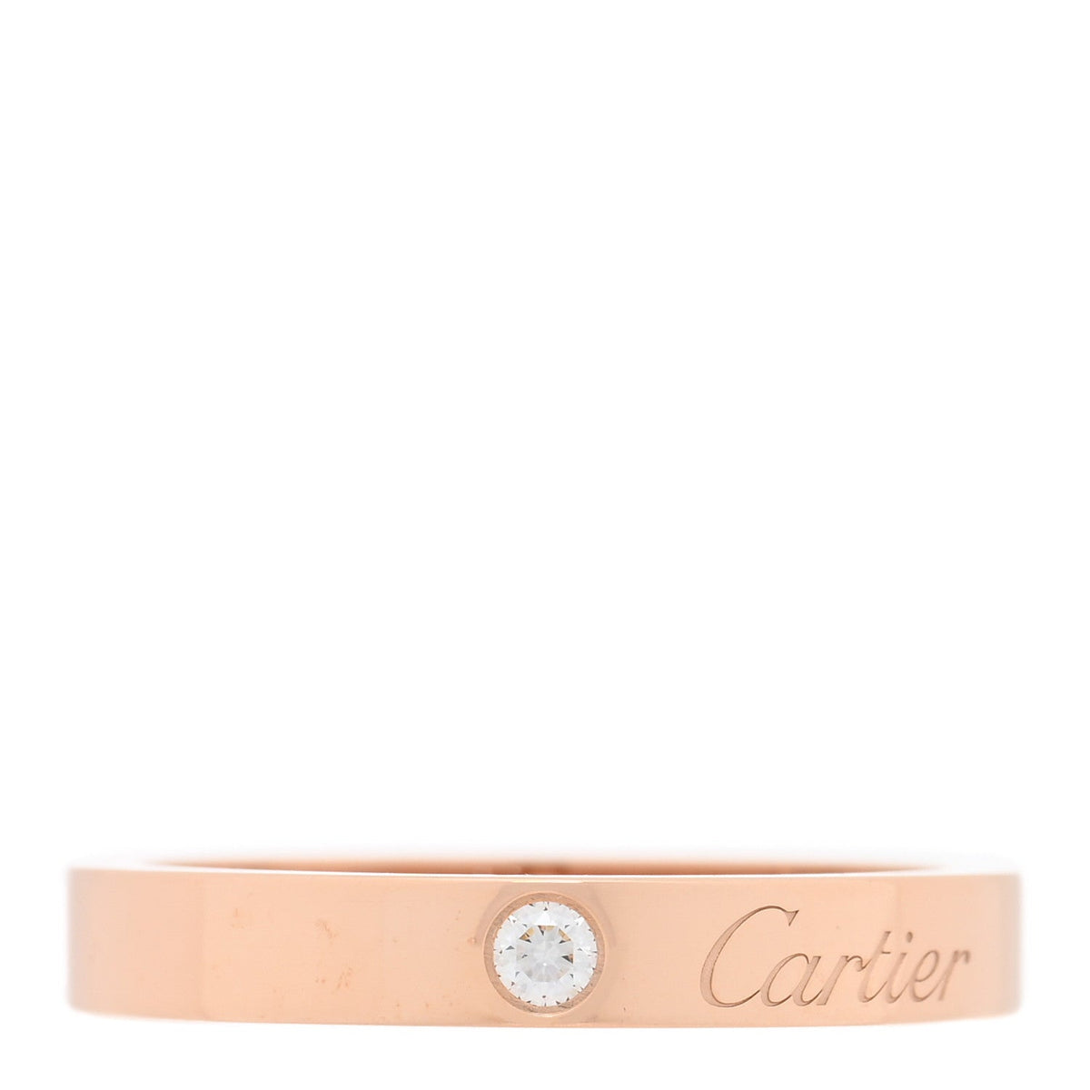 18K Pink Gold Diamond 3mm C De Cartier Wedding Band Ring 52 6