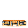 Enamel Printed Brides de Gala Bayadere Narrow Clic Clac H Bracelet PM Blue