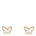 18K Yellow Gold Mother of Pearl Sweet Alhambra Butterfly Earrings