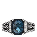 Sterling Silver Diamond Hampton Blue Topaz 10mm Petite Wheaton Ring 54 7