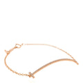 18K Rose Gold Diamond T Smile Bracelet