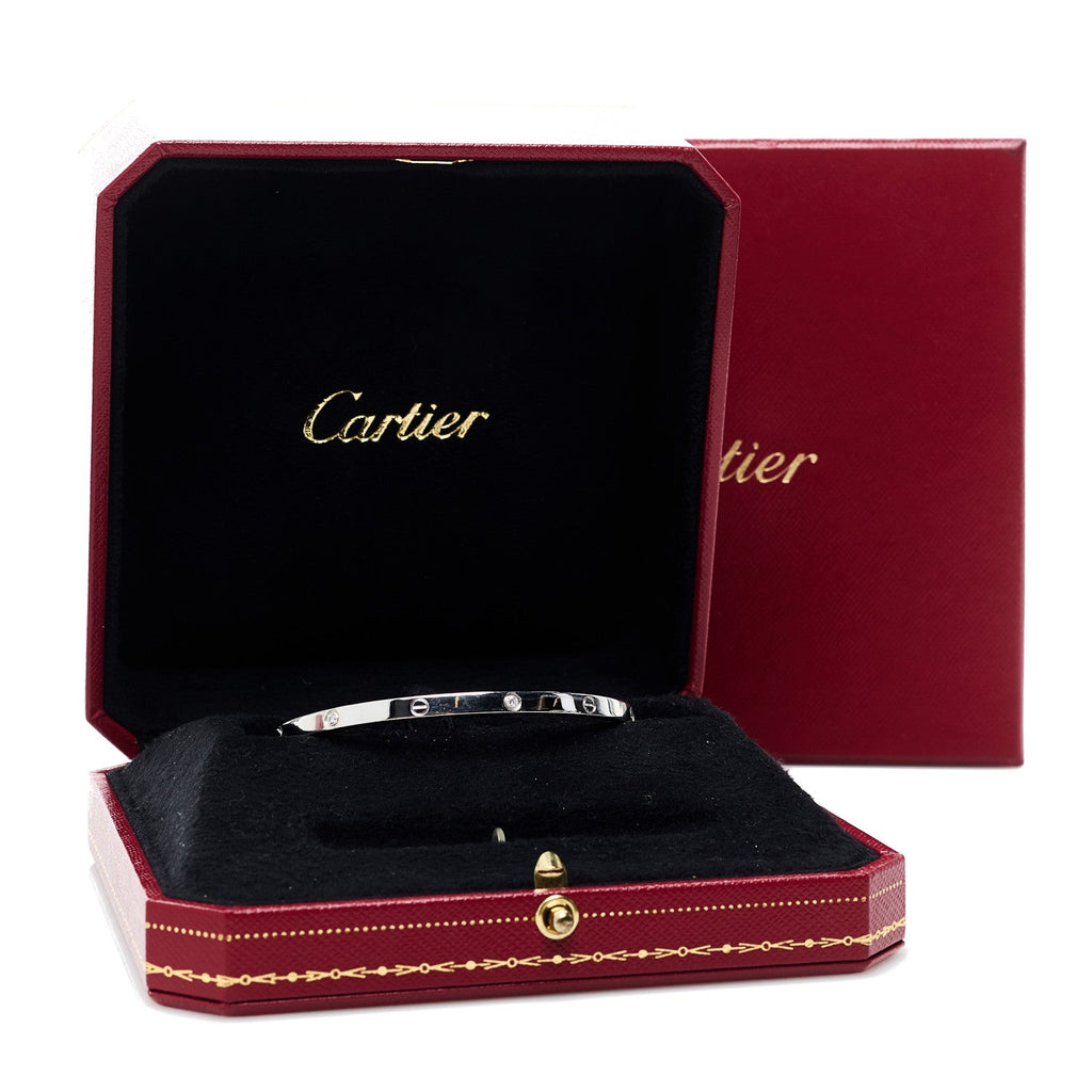 18K White Gold 6 Diamond Small LOVE Bracelet 18
