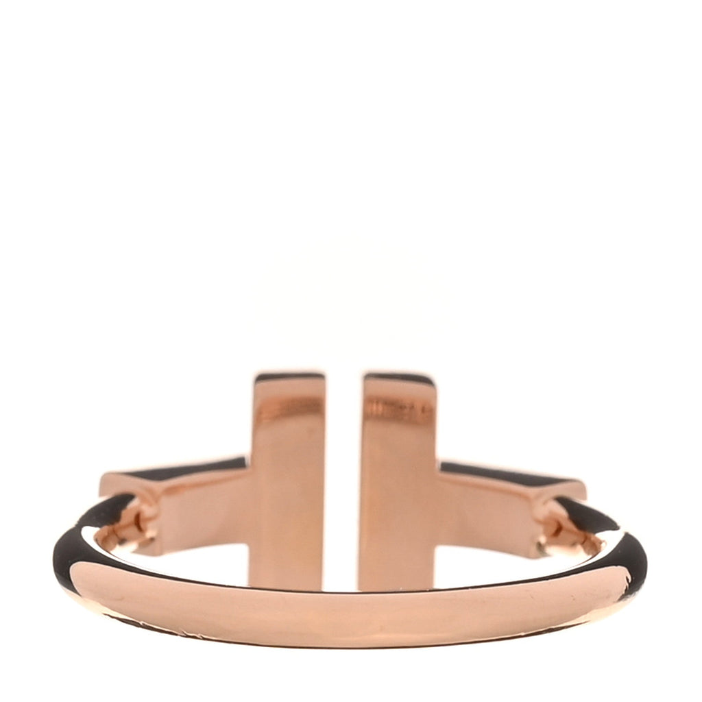 18K Rose Gold Black Onyx T Wire Ring 49 5