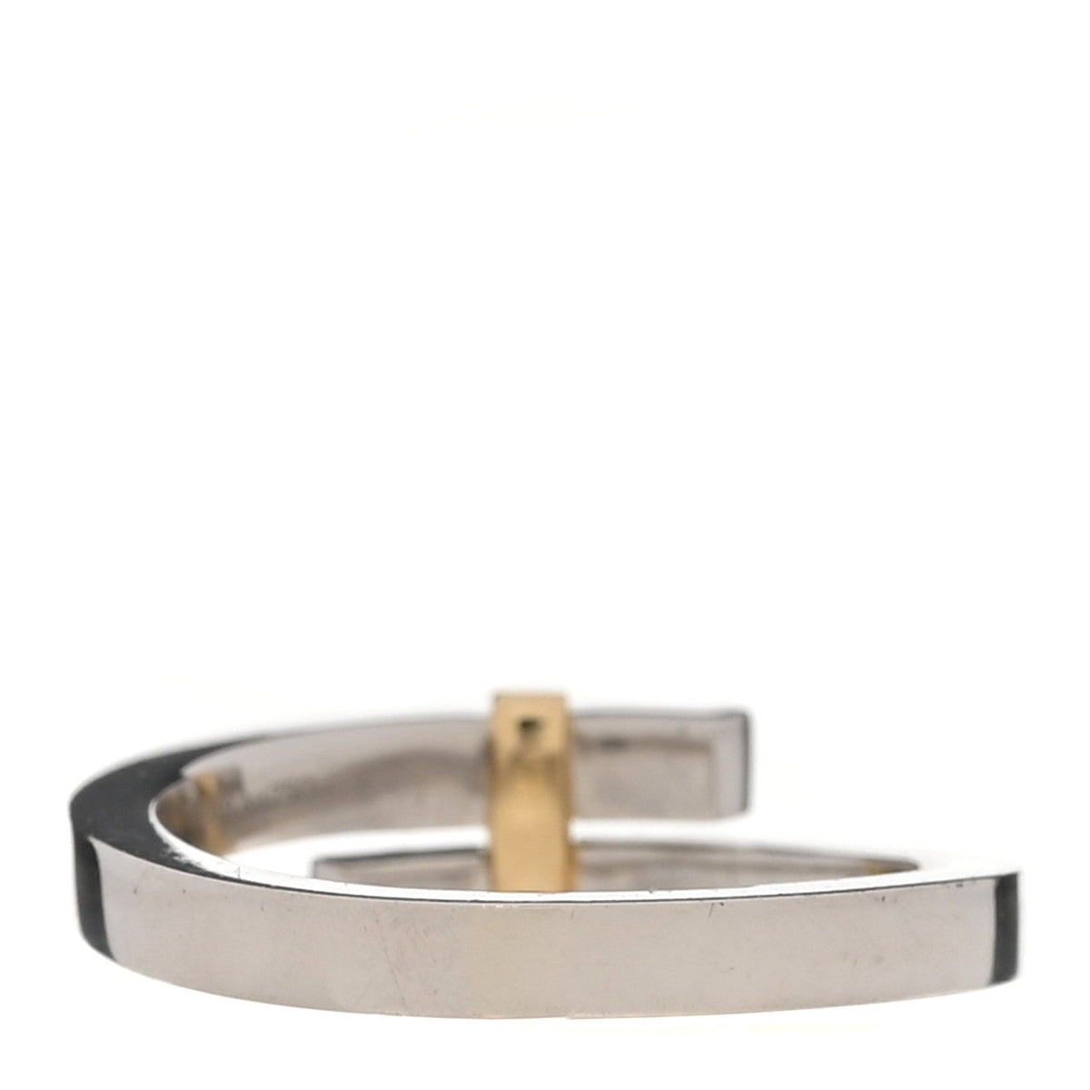 18K Yellow Gold Platinum Diamond Edge Bypass Ring 51 5.75