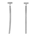 18K White Gold Diamond T Bar Earrings