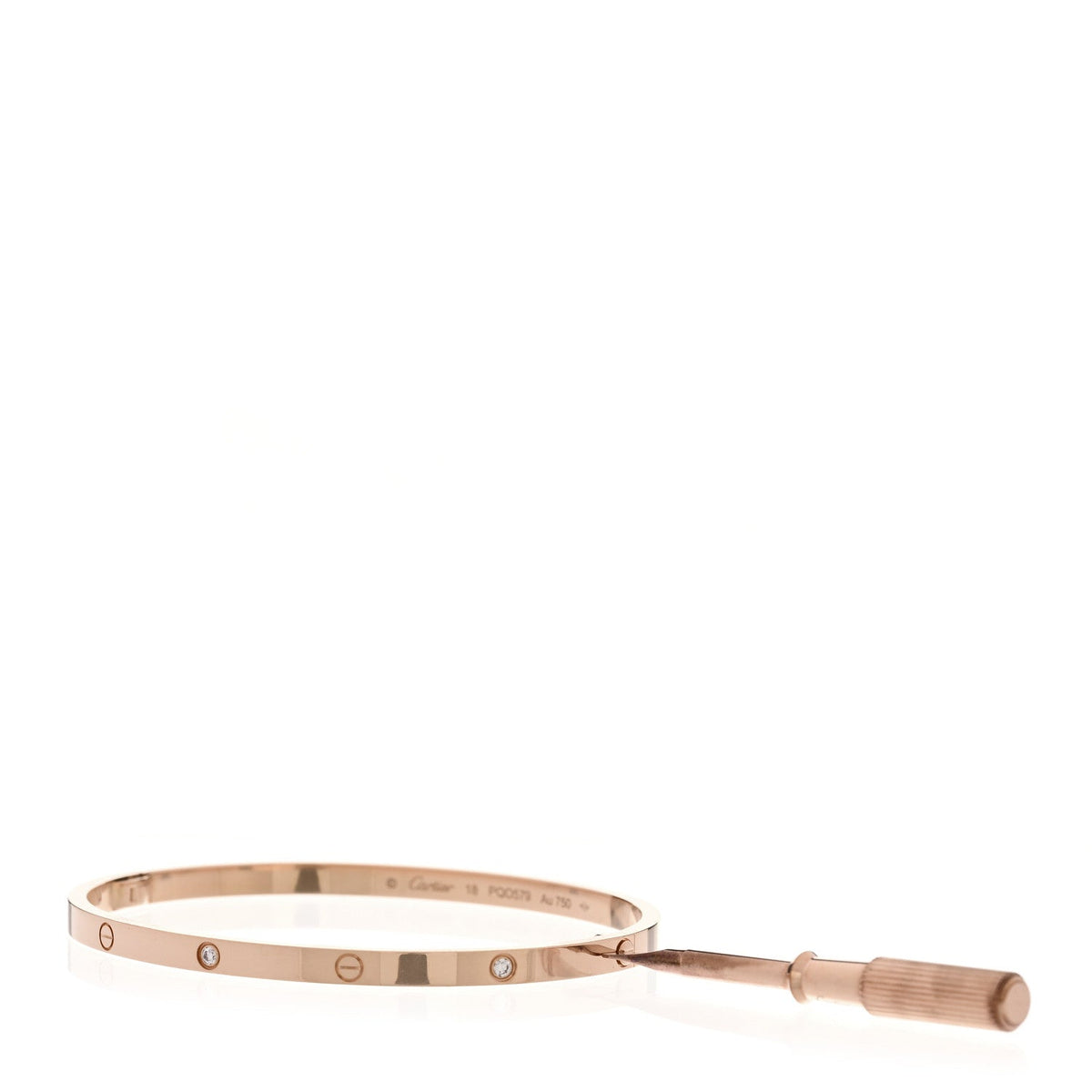 18K Pink Gold 6 Diamond Small LOVE Bracelet 18