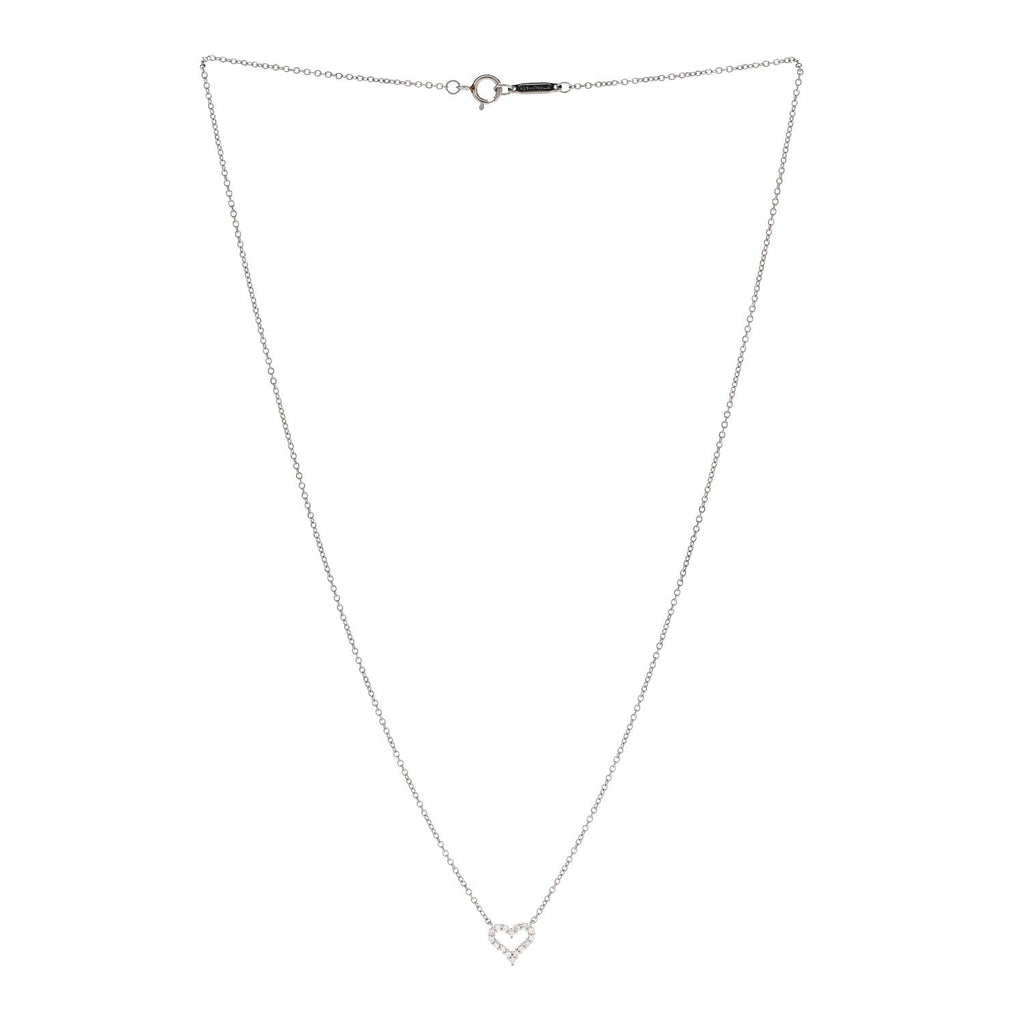Platinum Diamond Extra Mini Heart Pendant Necklace