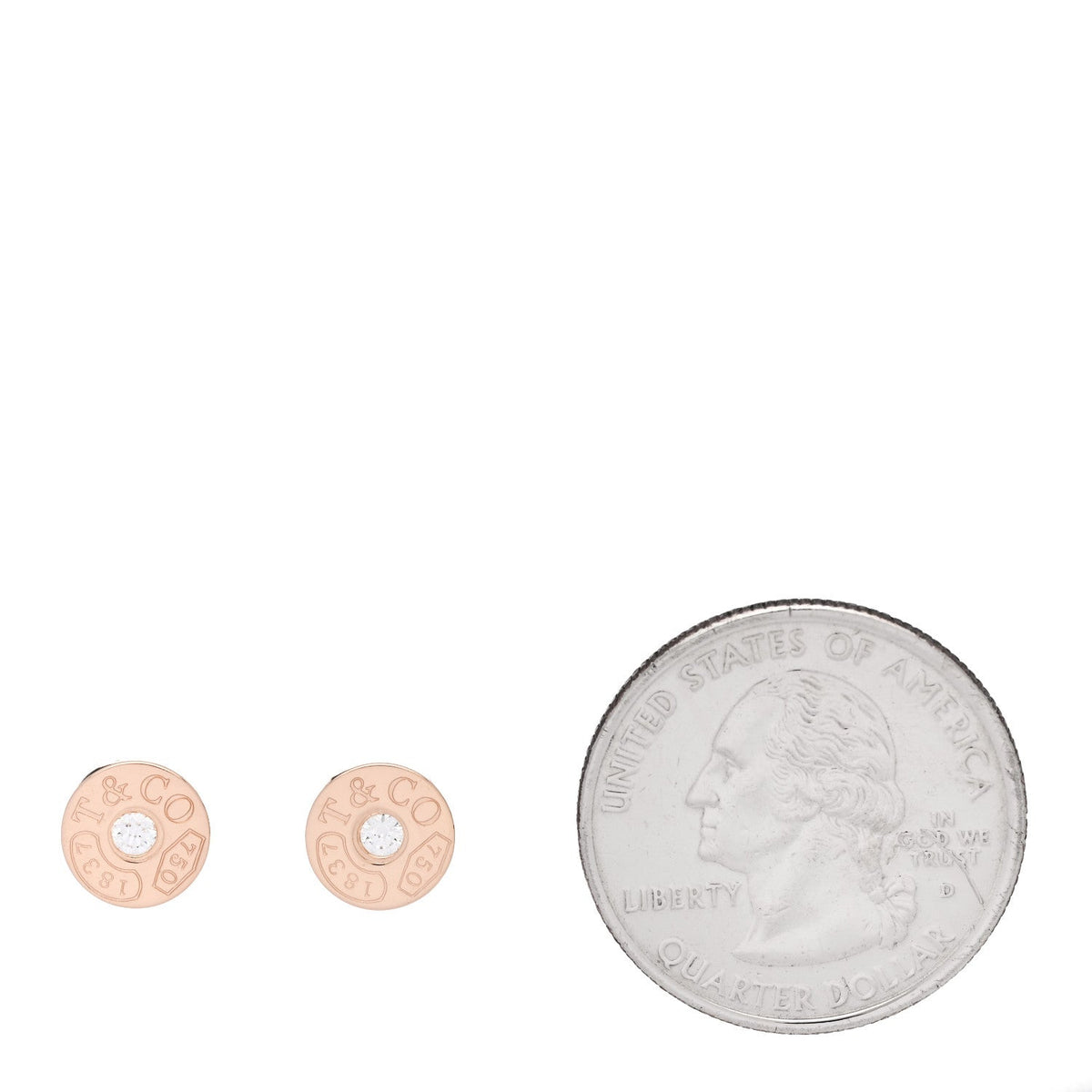 18K Rose Gold Diamond 1837 Circle Earrings