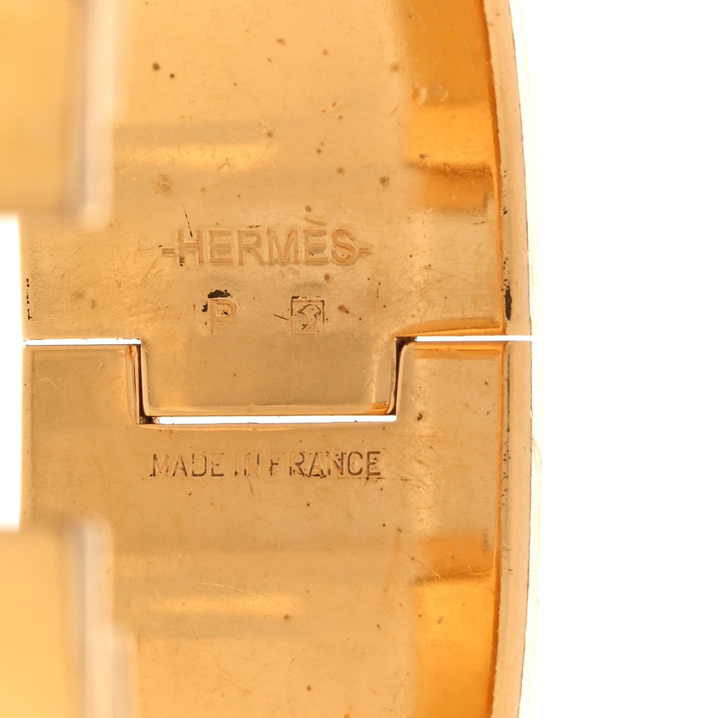 Enamel Wide Clic Clac H Bracelet PM White
