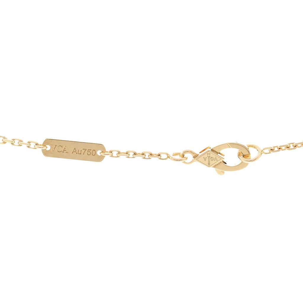 18K Yellow Gold Carnelian Vintage Alhambra Pendant Necklace