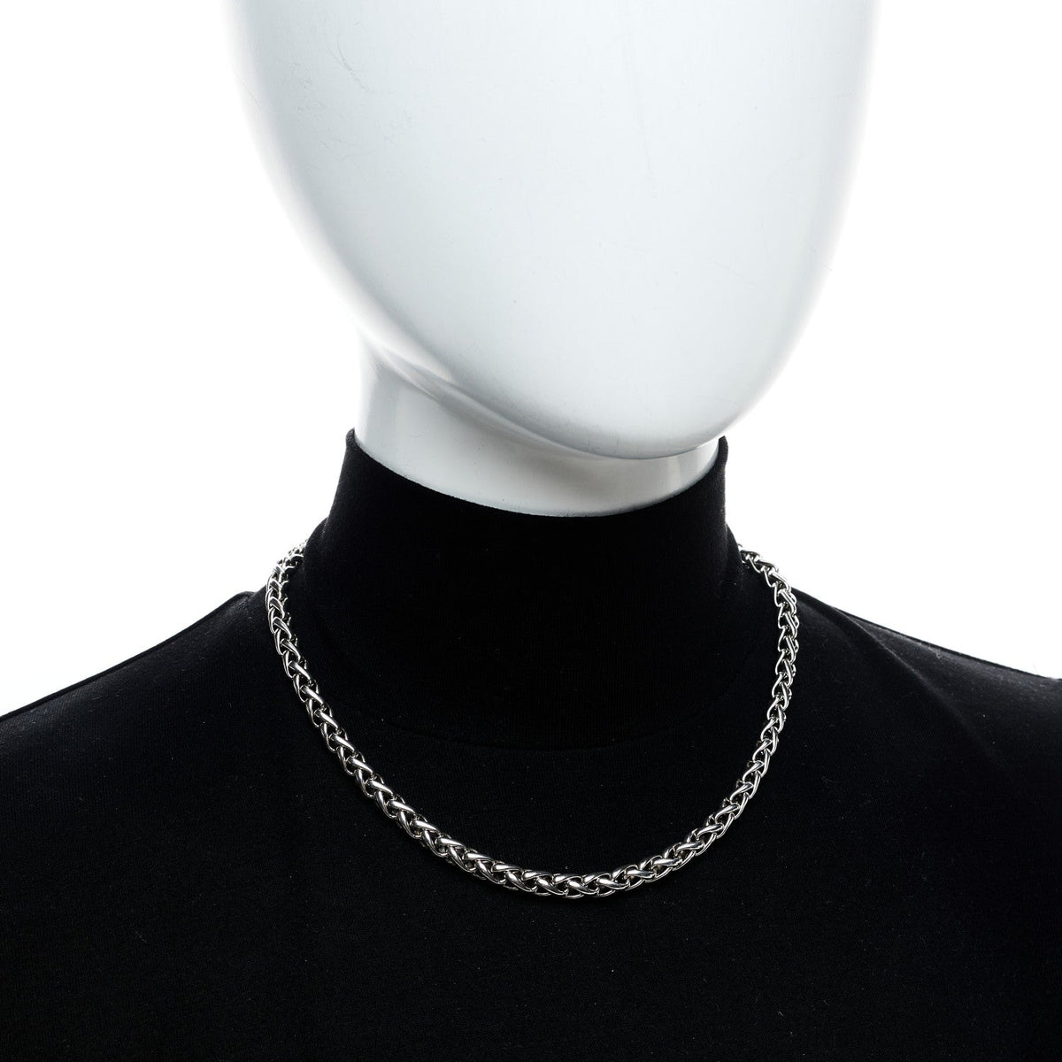 Sterling Silver 14K Yellow Gold 6mm Wheat Chain Necklace