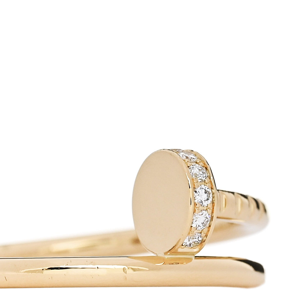 18K Yellow Gold Diamond Small Juste Un Clou Ring 54 6.75