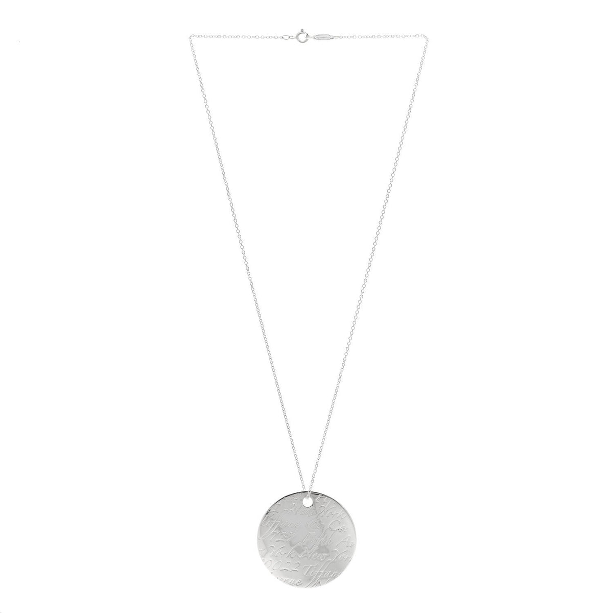Sterling Silver Notes Round Pendant Necklace