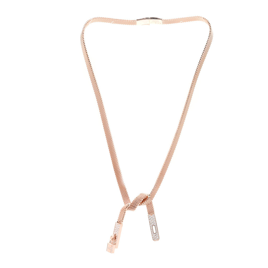 18K Rose Gold Diamond Kelly Gavroche Necklace XS
